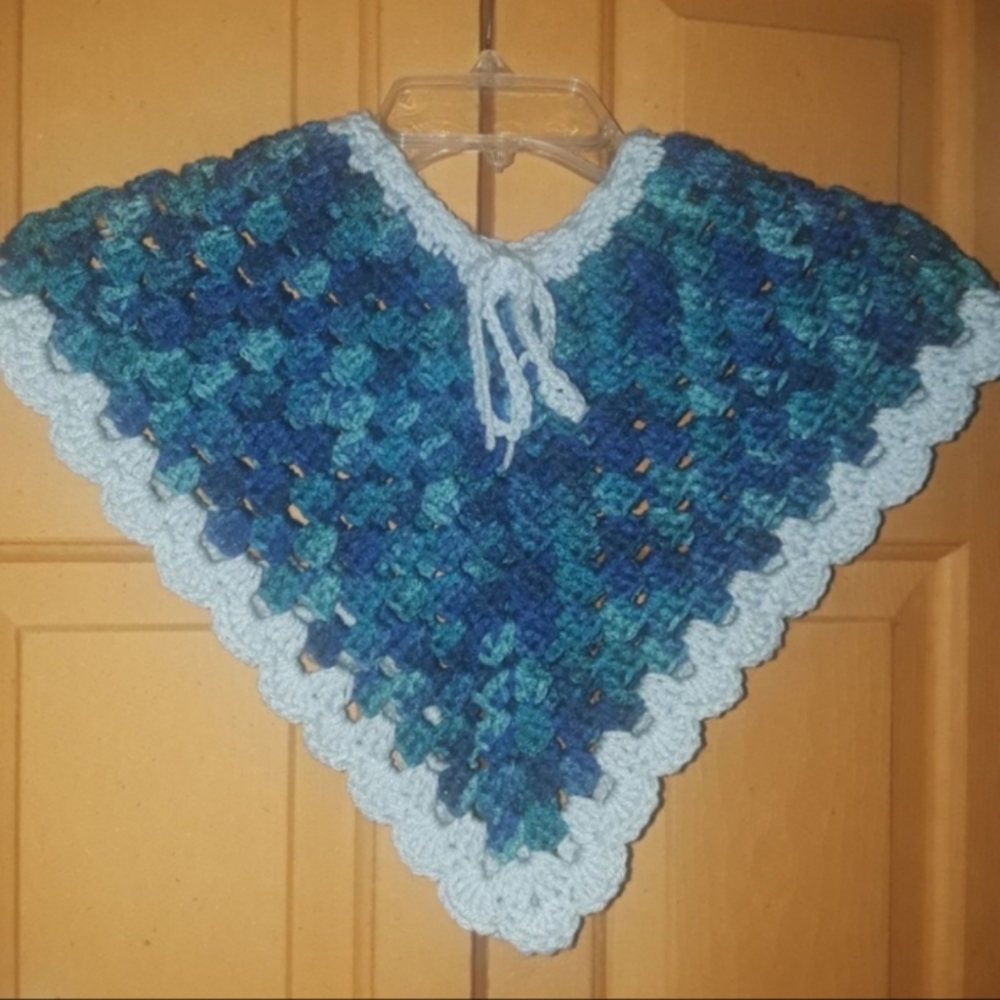 New hand crafted poncho 12-18 months